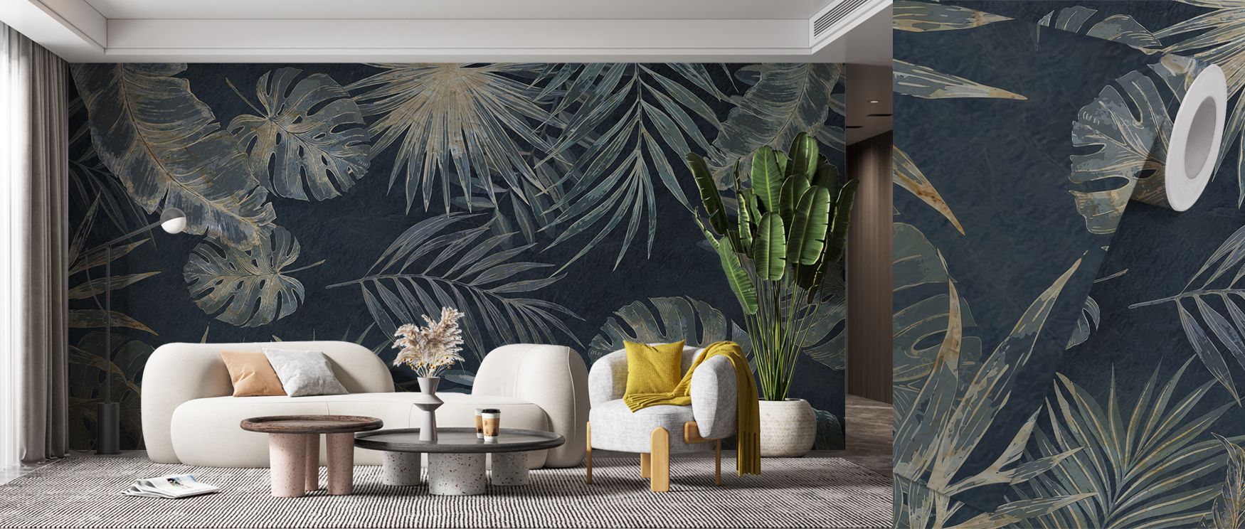 Trees and woodland motifs illustrated with gentle tones enrich interiors with peace and serenity, creating walls that radiate natural artistry and charm, making bedrooms, lounges, or offices restful retreats filled with quiet beauty and refined woodland e