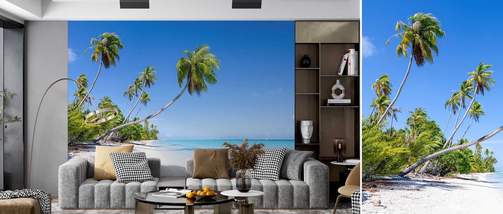 Seascape horizons illustrated in calming tones fill interiors with artistry, turning bedrooms, lounges, or offices into spaces enriched with coastal imagery that radiates serenity, peace, and timeless charm inspired by the natural beauty of Hirifa Beach. 