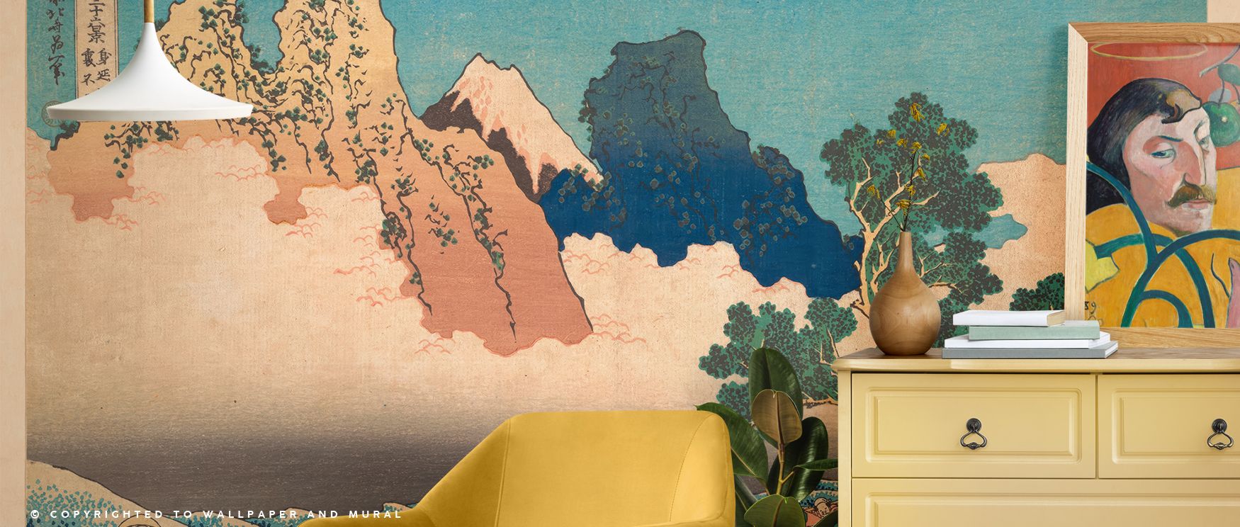Scenic depictions of Fuji illustrated in soft tones create interiors filled with calmness, artistry, and charm, turning bedrooms, lounges, or offices into refined retreats enriched with cultural heritage, natural inspiration, and timeless serenity. 