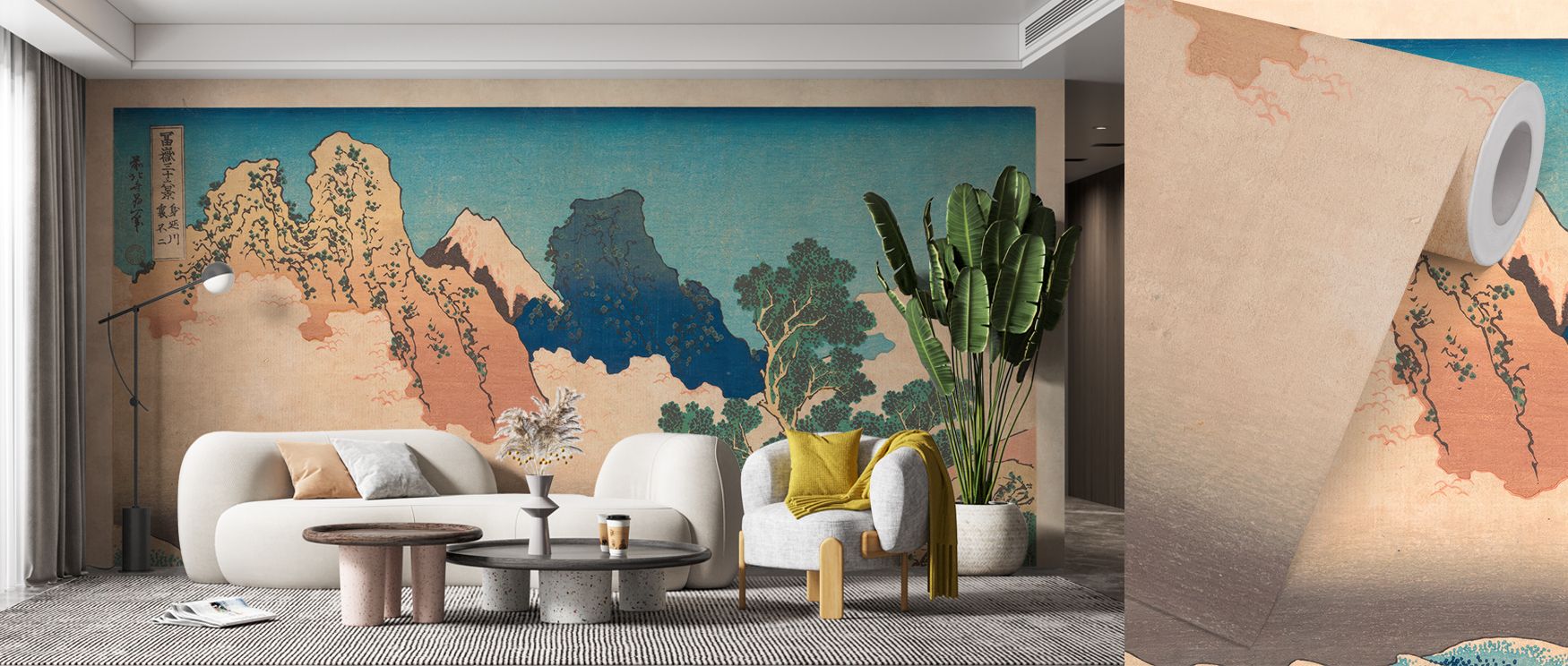 Hokusai’s depiction of Fuji illustrated in soft tones enriches interiors with artistry and calmness, turning bedrooms, offices, or living spaces into cultural retreats filled with scenic beauty, timeless charm, and natural refinement that radiates tranqui
