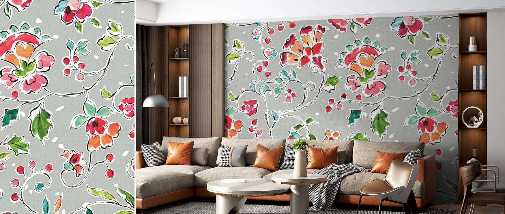 Holiday wings depicted with cheerful tones transform interiors into celebratory retreats, enriching living rooms, lounges, or hallways with charm, artistry, and festive refinement inspired by holiday celebration. 