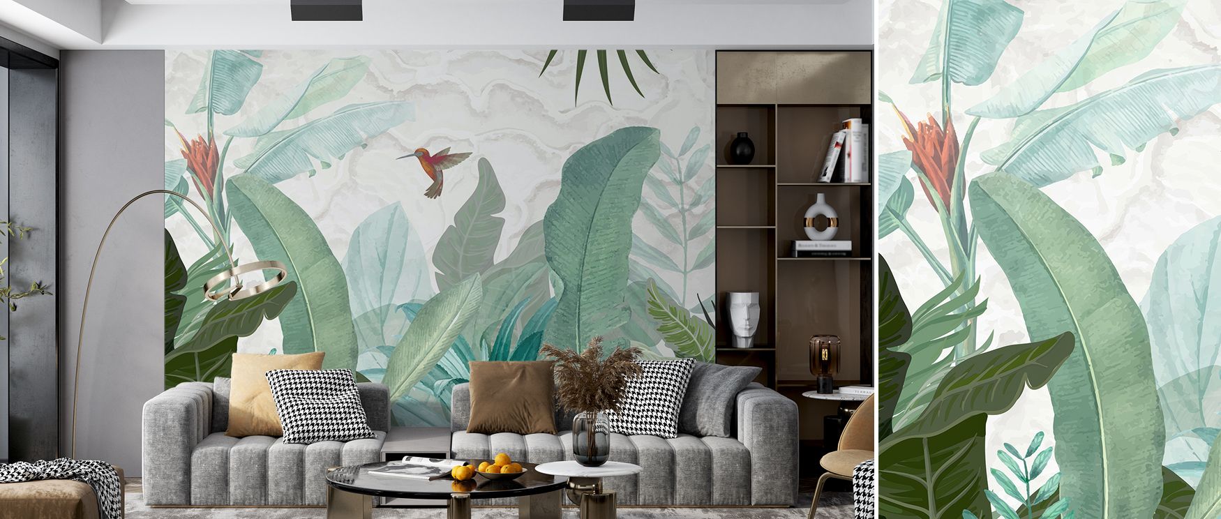 Hummingbirds depicted with blossoms in delicate tones fill interiors with artistry, refinement, and charm, turning walls in bedrooms, offices, or living rooms into retreats enriched with tranquility and timeless elegance inspired by natural beauty. 