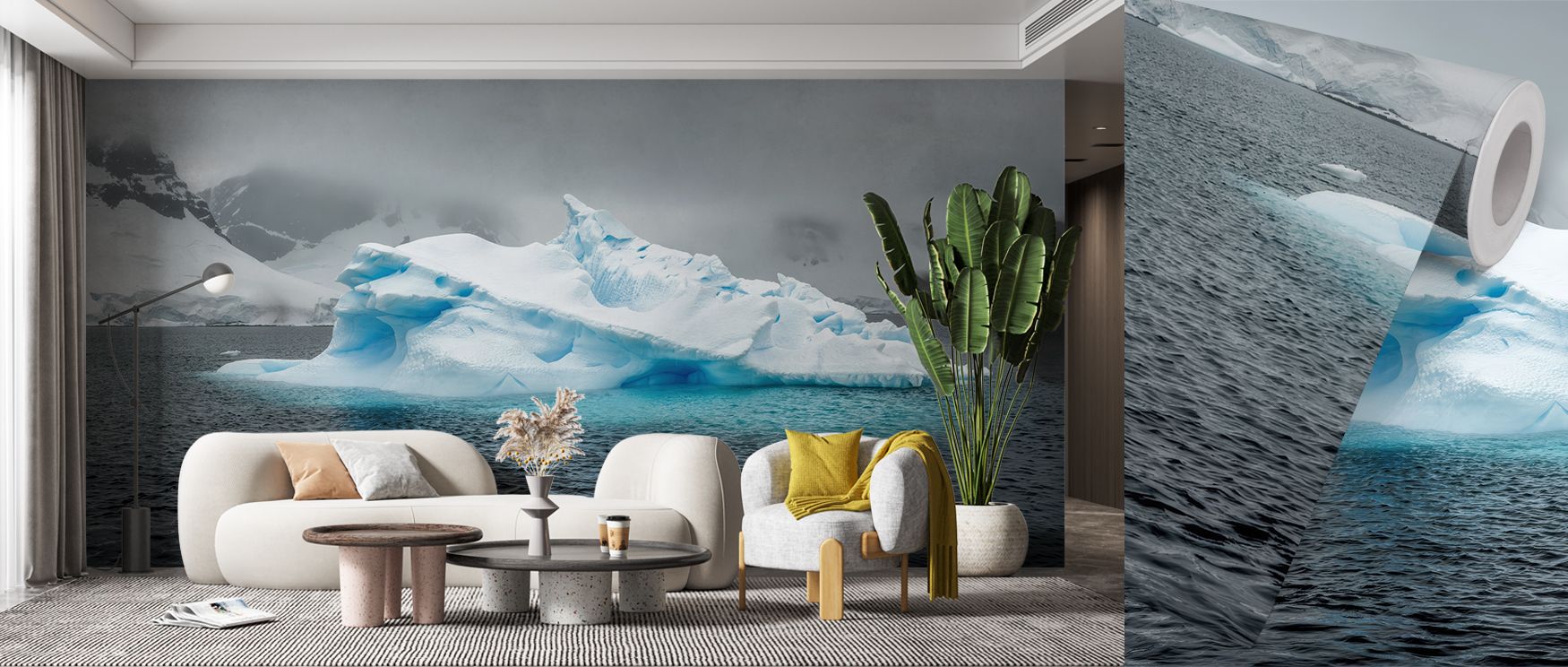 Scenic imagery of icebergs illustrated in soft tones enriches interiors with artistry and calmness. Bedrooms, lounges, or offices gain walls that radiate refinement and serenity. Each motif balances drama with elegance. Interiors are transformed into styl