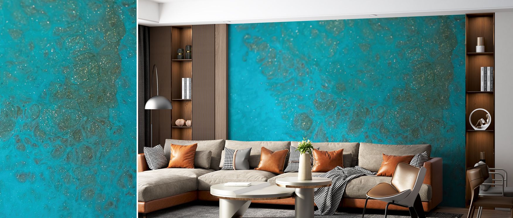 Abstract patterns in fluid blue tones enrich interiors with artistry, charm, and creativity. Bedrooms, offices, or living rooms gain walls filled with serenity. Each motif inspires imagination, making interiors retreats filled with peace and inspiration. 