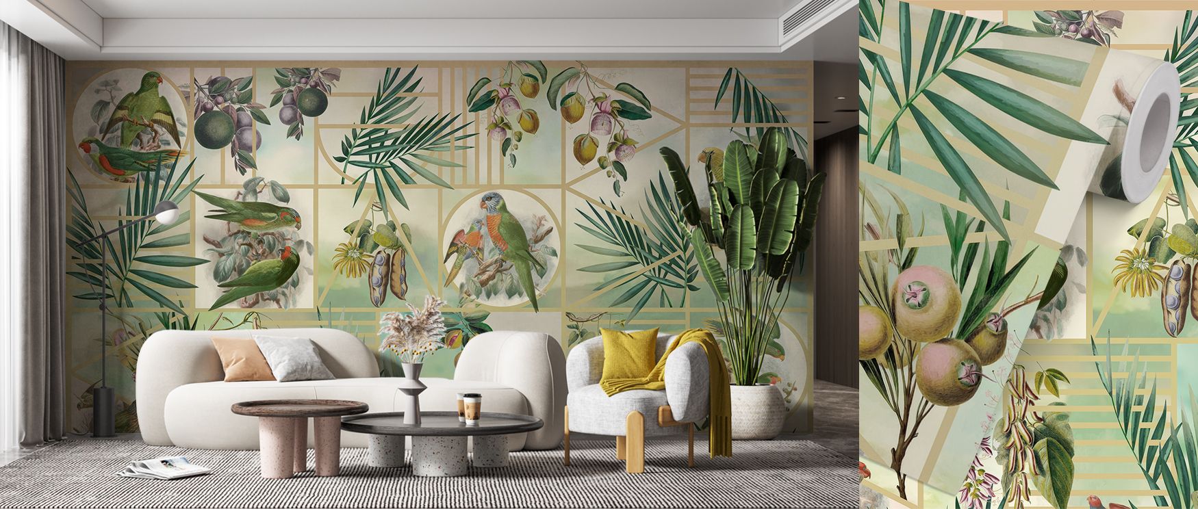 Indoor garden imagery illustrated in refined tones enriches interiors with charm, artistry, and freshness. Bedrooms, offices, or living rooms gain walls filled with greenery. Each line radiates serenity, turning interiors into stylish retreats enriched wi
