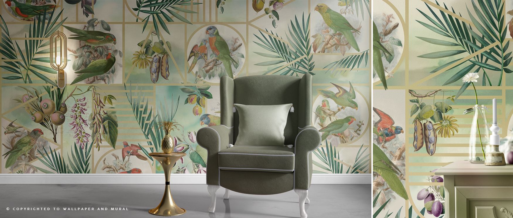 Conservatory imagery painted in botanical tones fills interiors with artistry and charm. Bedrooms, living rooms, or offices become enriched retreats filled with greenery. Each line reflects vitality and elegance, turning walls into cultural showcases enri