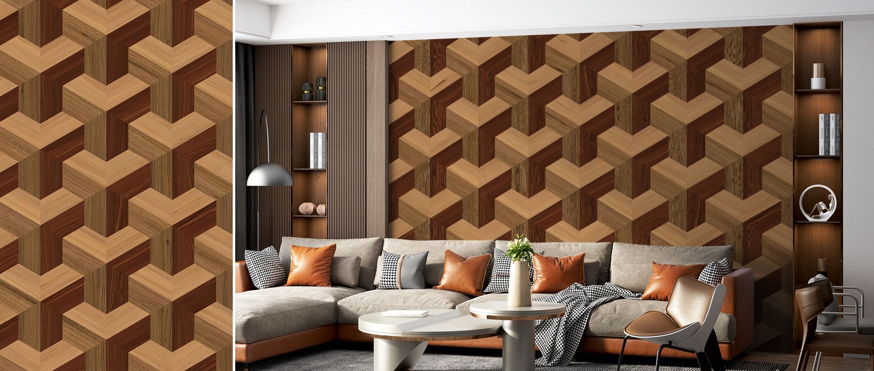 The wallpaper design radiates authenticity, as though abstract lines capture the spirit of nature’s grain, transforming everyday walls into modern statements in bedrooms or professional workspaces with ease and sophistication.