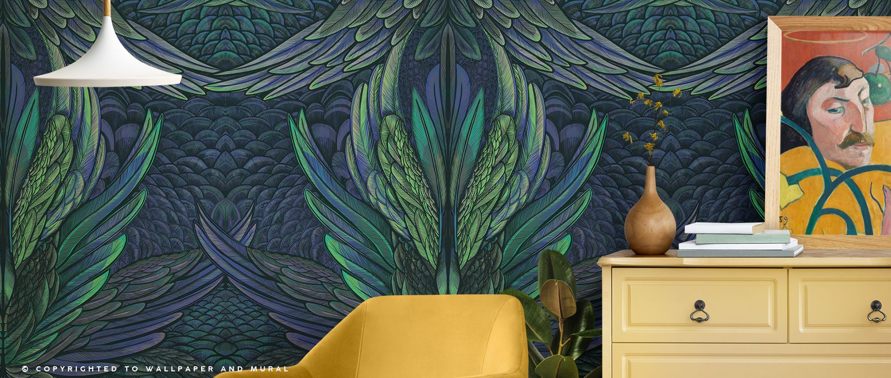 The interplay of iridescent tones and abstract artistry makes walls appear almost alive, offering living rooms a modern canvas where subtle light shifts inspire mood, reflection, and timeless sophistication within daily environments.