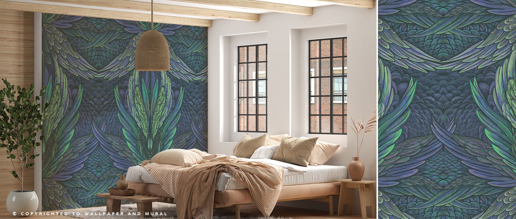 This wallpaper enhances interiors with striking vibrancy while maintaining elegance, making studies or living spaces refined yet bold, offering walls energy that encourages creativity and reflection seamlessly throughout the home.