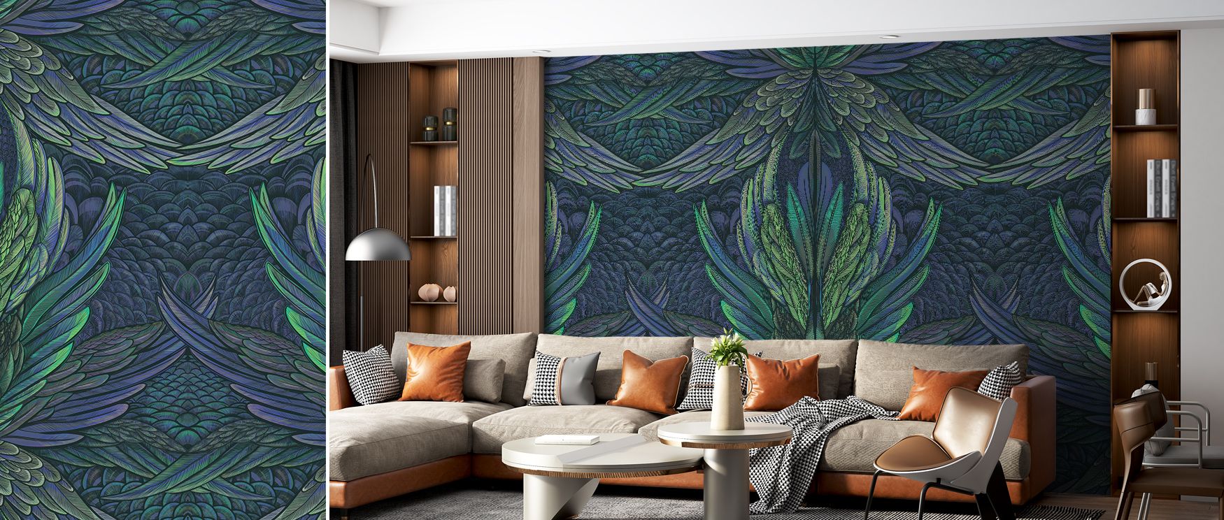 Iridescent Majestic Abstract Wallpaper reveals new detail with each glance, providing bedrooms or offices with artistry that never feels static, layering abstract forms and shimmering tones for depth, balance, and mood across interiors.