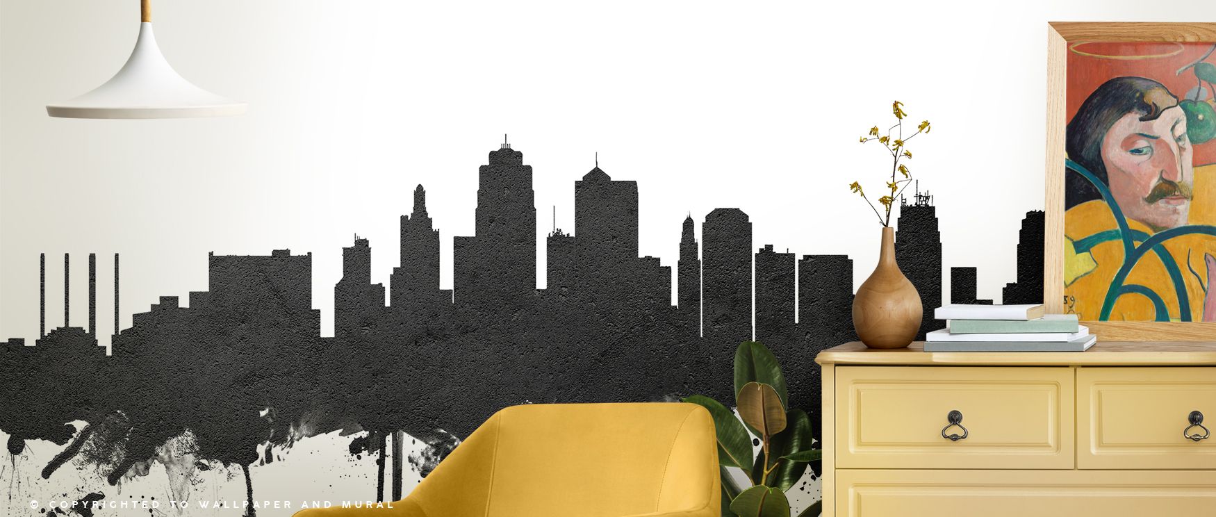 The Kansas City design creates walls of character, blending minimal tones with powerful imagery that reflects strength. Its versatility allows it to complement décor effortlessly while ensuring walls remain engaging. Offices become professional yet stylis