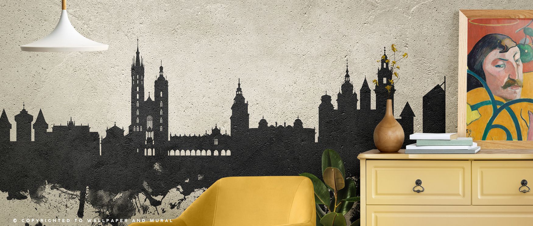 Subtle hues of concrete transform the skyline into refined artistry. Interiors benefit from its elegance and cultural pride, making walls stylish focal points with modern sophistication. 