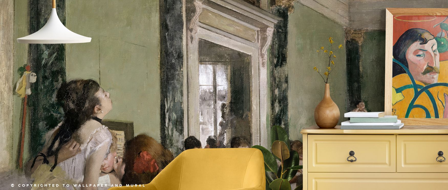 La Classe de Danse Artistic Wallpaper enriches bedrooms with restful charm where ballet artistry inspires tranquil sanctuary infused with stylish balance cultural refinement and refined artistic elegance enhancing interiors gracefully.