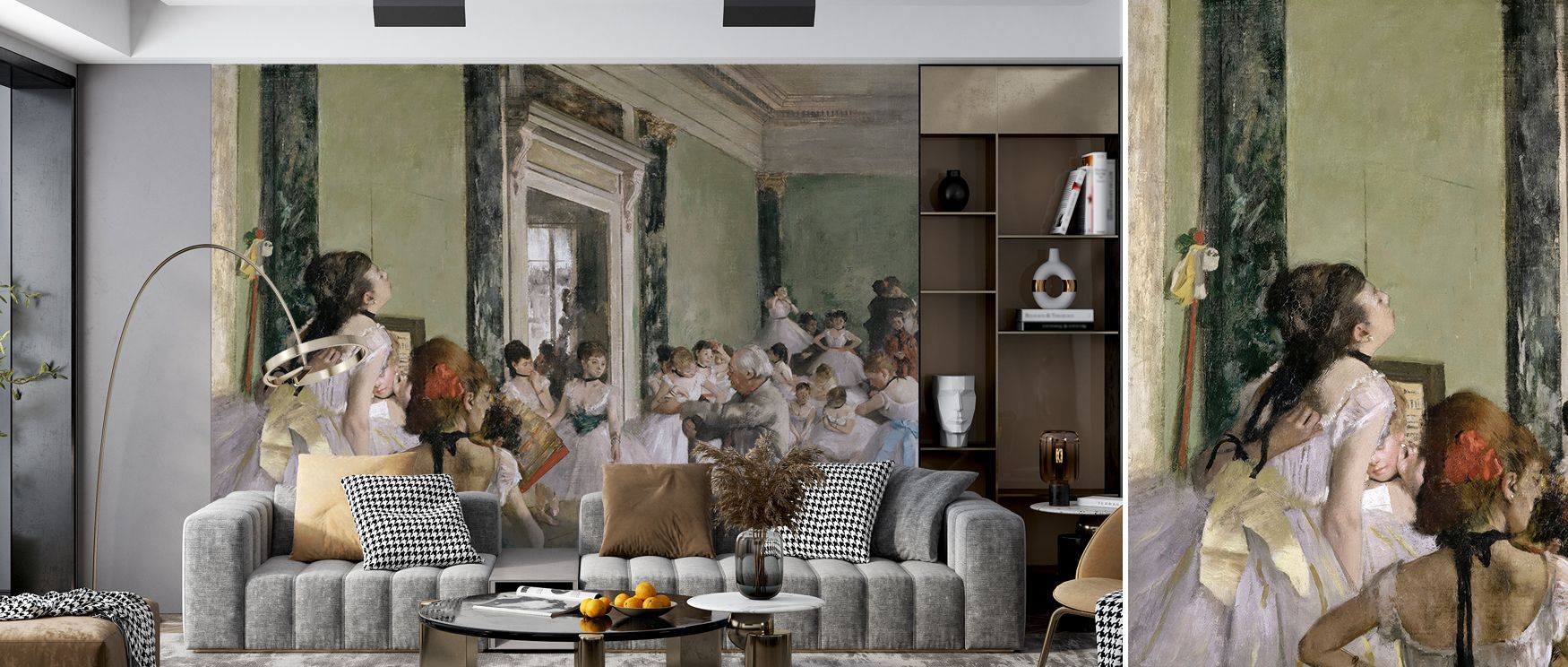 Dance inspired wallpaper La Classe de Danse enriches bedrooms with refined artistry where ballet imagery inspires restful sanctuary filled with cultural refinement stylish charm and elegant tranquility offering inspiring decor harmoniously.