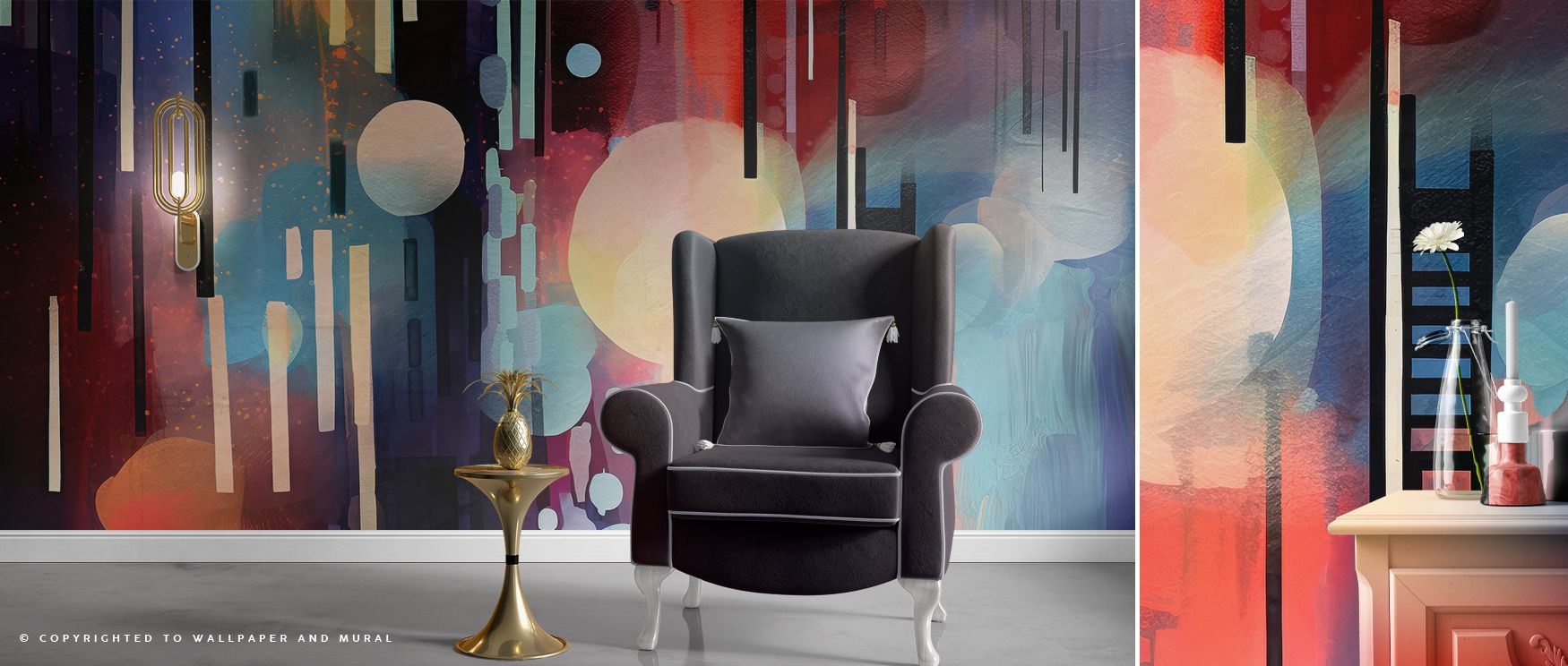 Modern ladder patterns depicted in dynamic tones climb boldly across the wallpaper, creating interiors filled with ambition, energy, and determination, making offices, study rooms, or workspaces inspiring retreats enriched with motivation and stylish focu