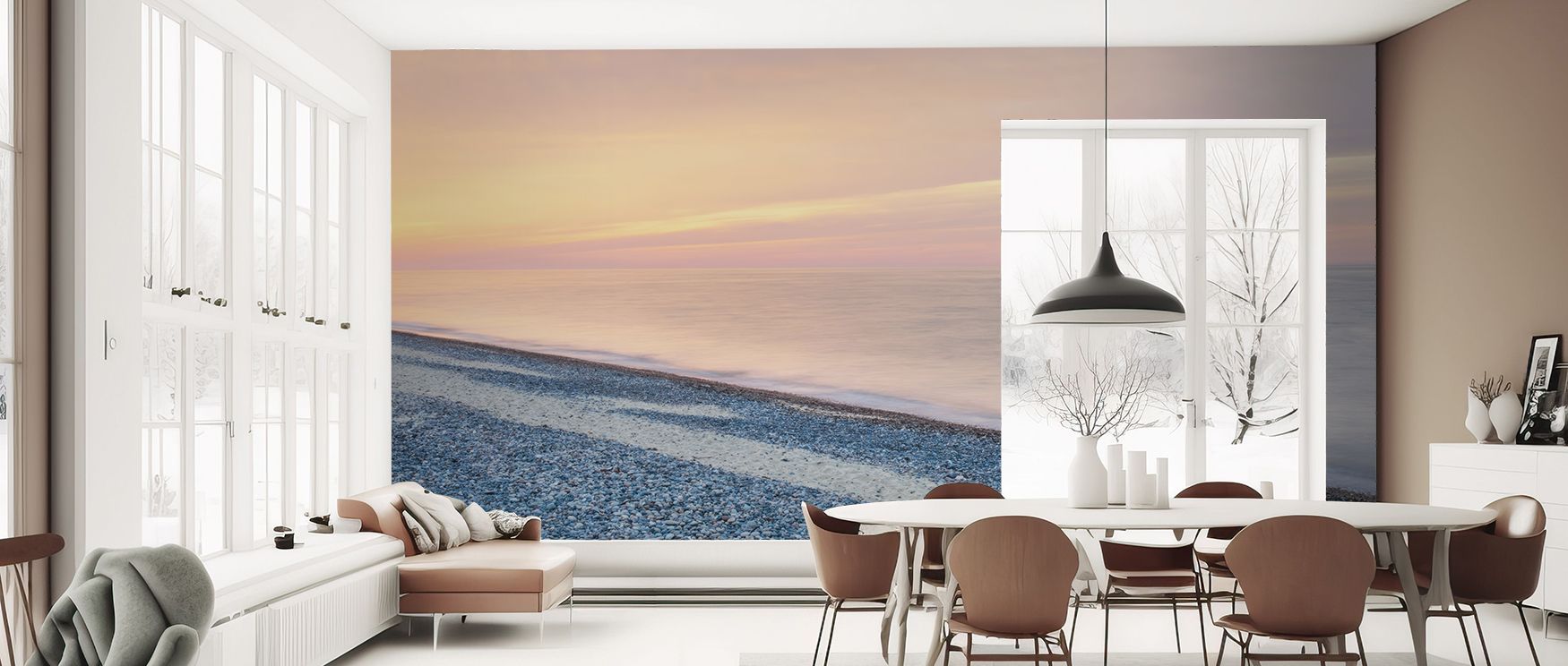 Scenic depictions of Lake Superior beach enrich interiors with natural artistry, calmness, and charm, filling bedrooms, living rooms, or offices with refreshing refinement and peaceful scenic beauty. 