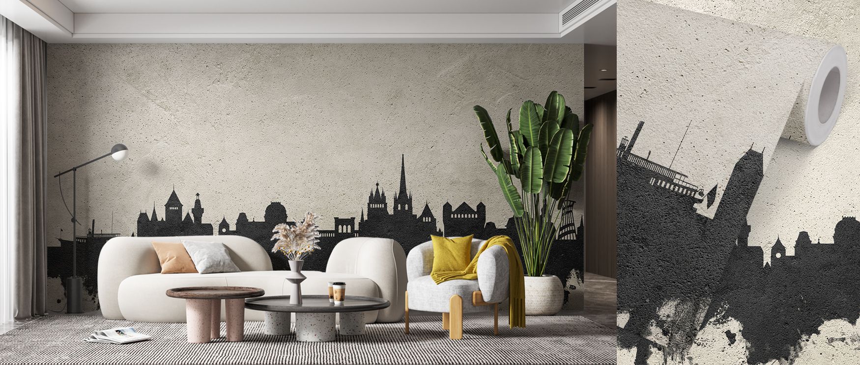 The skyline of Lausanne painted in concrete grey tones fills interiors with charm and modern artistry. Bedrooms, offices, or living rooms gain stylish resonance as walls radiate refinement. Each motif reflects cultural inspiration, turning interiors into 