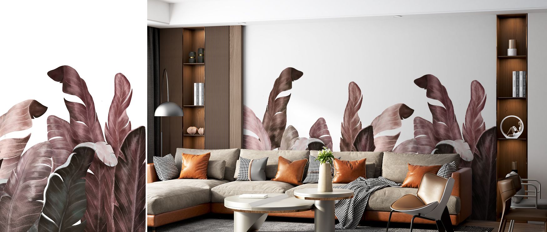 Leafy compositions in vibrant tones enrich interiors with artistry, charm, and refinement. Bedrooms, offices, or living spaces gain freshness as walls radiate vitality. Each motif reflects harmony and elegance, turning interiors into stylish cultural retr
