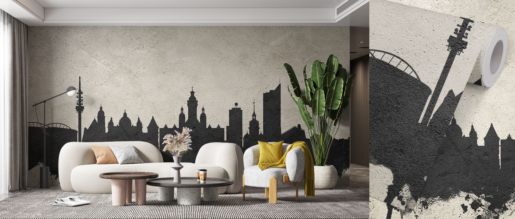 Leipzig’s skyline illustrated in sleek grey tones spreads across the wallpaper, enriching interiors with artistry, charm, and refinement. Bedrooms, lounges, or offices gain stylish resonance. Each motif radiates sophistication while celebrating German her