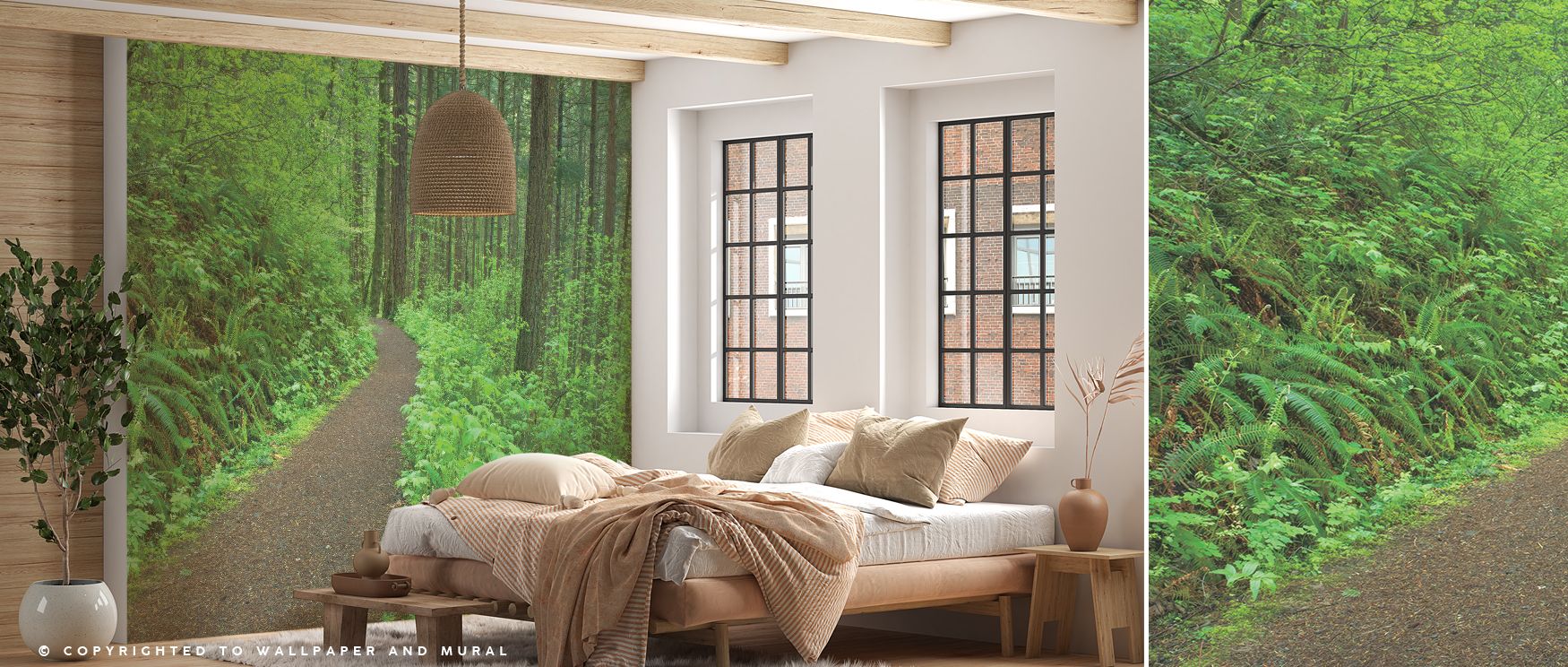 Hiking motifs rendered in scenic detail transform interiors with freshness and vitality, making bedrooms, lounges, or offices lively retreats filled with outdoor charm, artistic refinement, and adventurous spirit that inspires freedom and natural beauty. 