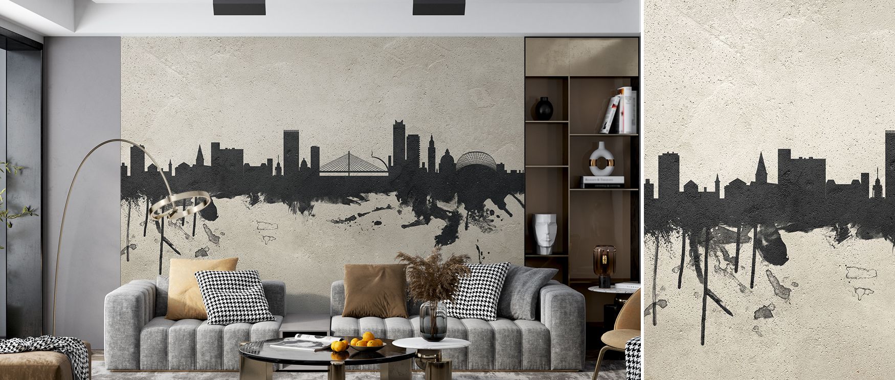 Belgian skyline motifs illustrated in clean concrete tones enrich interiors with artistry, charm, and modern elegance, filling bedrooms, offices, or living spaces with architectural character and cultural sophistication that celebrates heritage and design