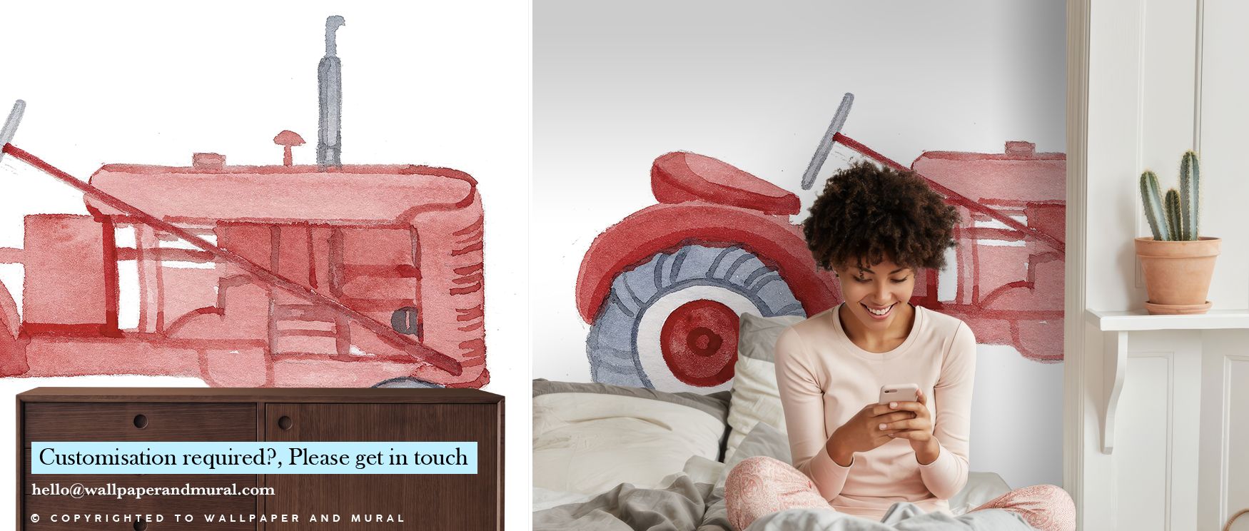 Scenic depictions of tractors and fields illustrated in pastoral tones spread richly across the wallpaper, filling interiors with rustic charm, warmth, and nostalgic beauty while turning bedrooms, living rooms, or offices into retreats enriched with count