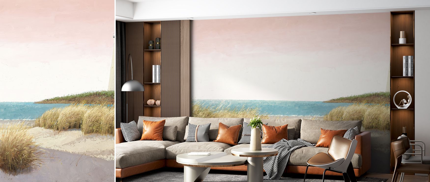 Coastal imagery of lighthouses in refined tones enriches interiors with artistry, serenity, and calmness, transforming bedrooms, living spaces, or offices into tranquil retreats of refinement and charm. 