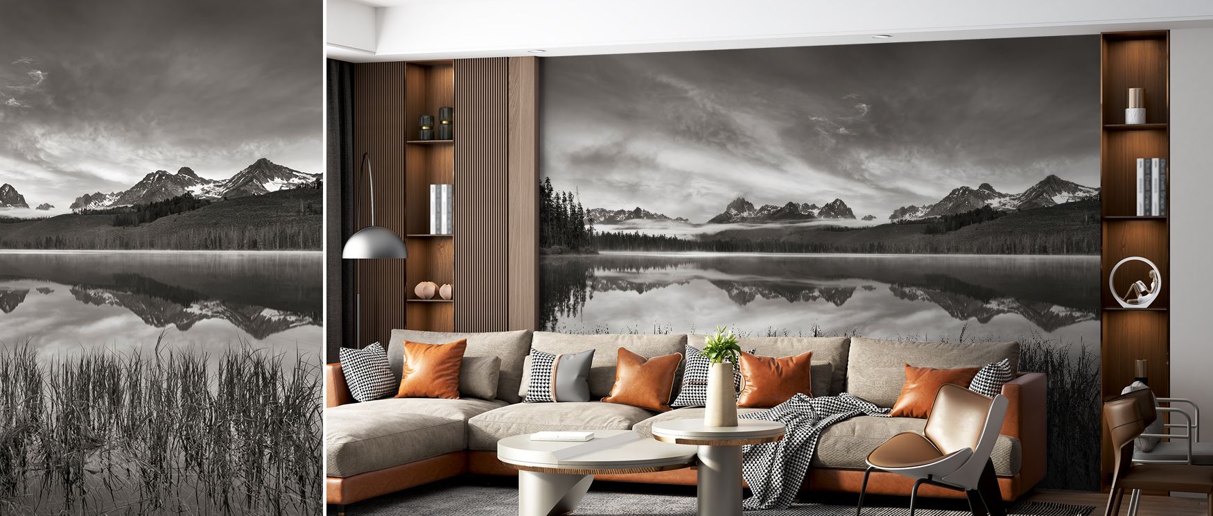 Little Redfish scenery painted with reflective detail enriches interiors with calmness, charm, and artistry, turning bedrooms, living rooms, or offices into retreats filled with natural beauty and serene mirrored compositions. 