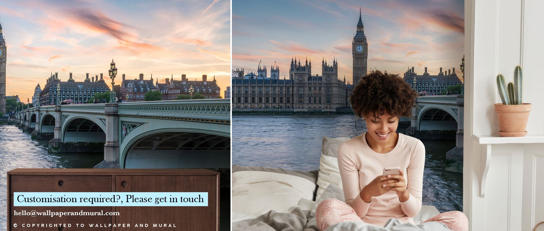 Classic imagery of London painted in refined tones enriches interiors with artistry, charm, and timelessness, making bedrooms, offices, or living rooms retreats filled with cultural depth and refinement. 