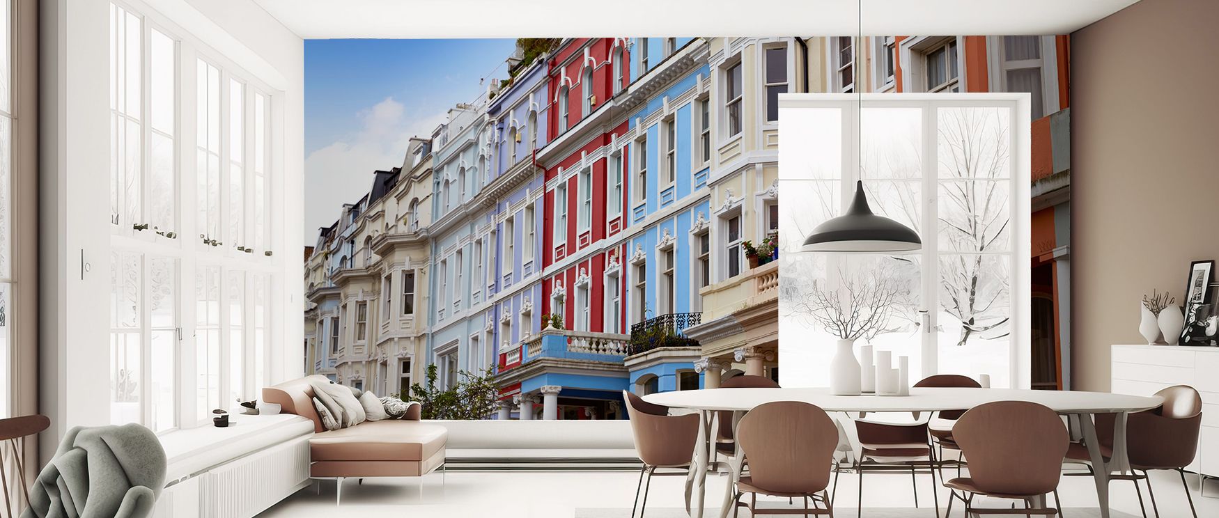 Bustling London market scenes illustrated in vibrant tones enrich interiors with artistry and charm, turning bedrooms, living rooms, or offices into lively retreats filled with cultural vitality and sophistication. 