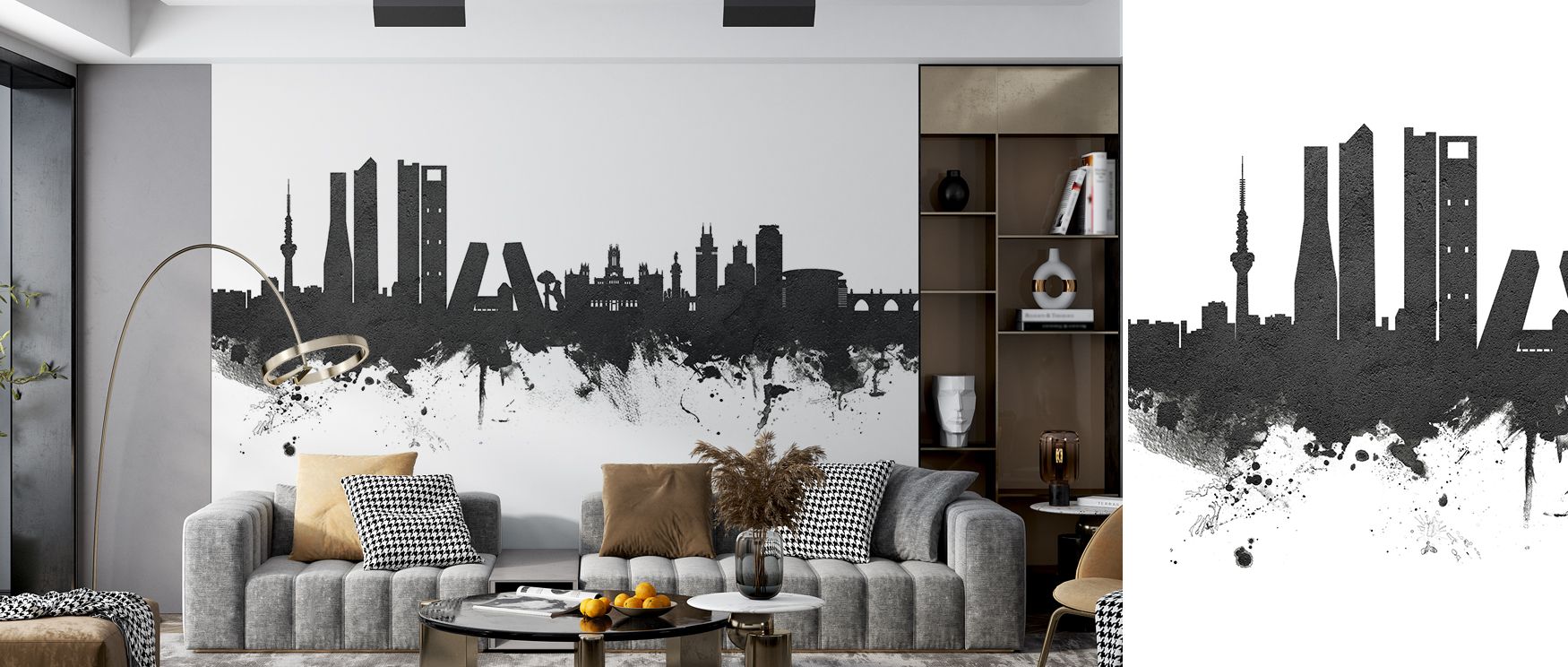 The imagery of Spain’s capital captured in simple contrast feels both bold and calming. This wallpaper transforms interiors into stylish urban retreats, adding character and sophistication. Its clean design adapts effortlessly to diverse settings. 