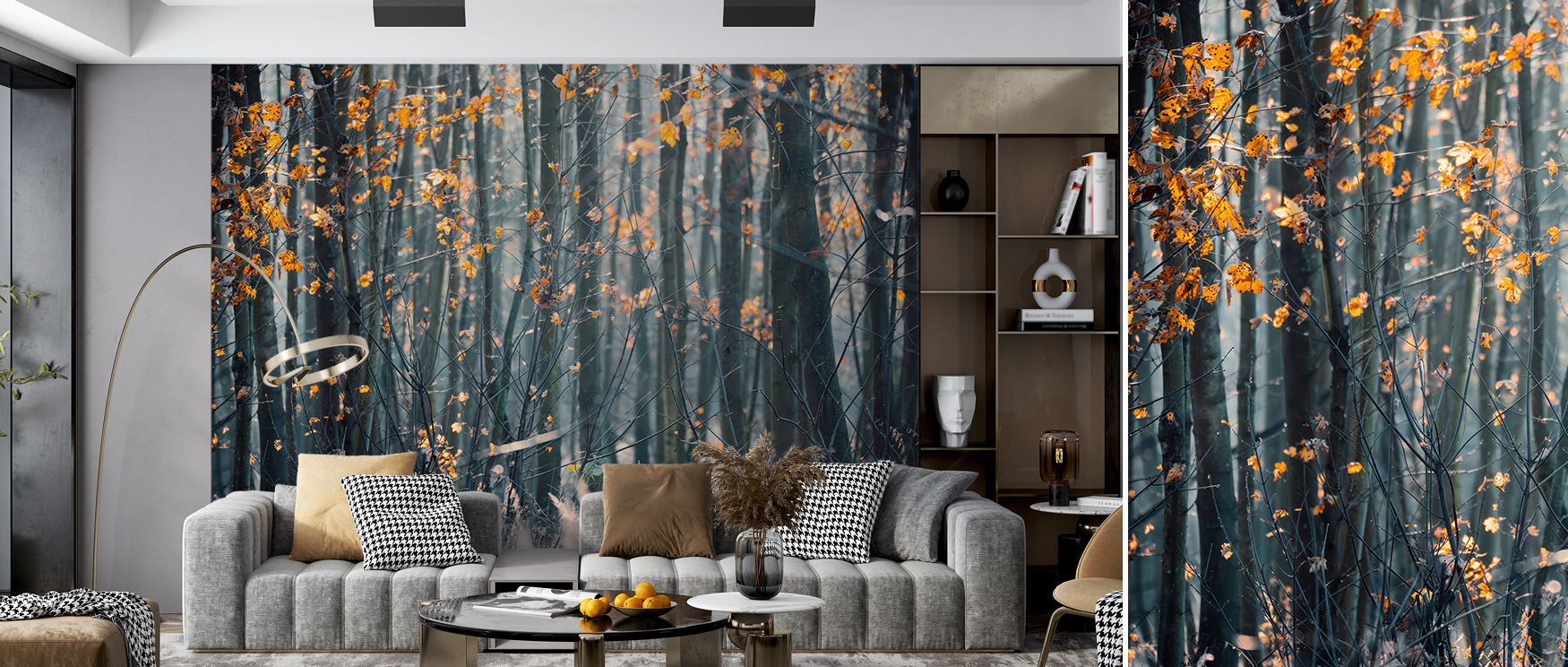 A tapestry of abstract forms radiates artistic presence. This wallpaper enriches spaces with whimsical elegance, making walls feel imaginative and stylish. 