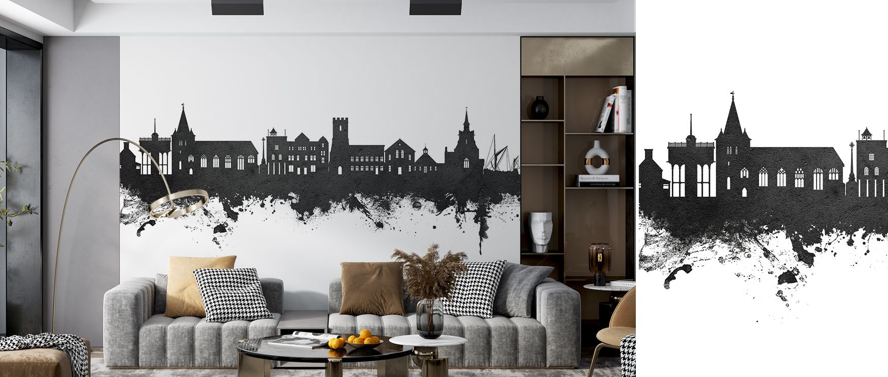 Every line of Maldon’s skyline is presented with purpose, balancing heritage with simplicity. Bedrooms achieve peace through monochrome tones, while living areas welcome drama softened by elegance. The wallpaper functions as both décor and art, infusing w