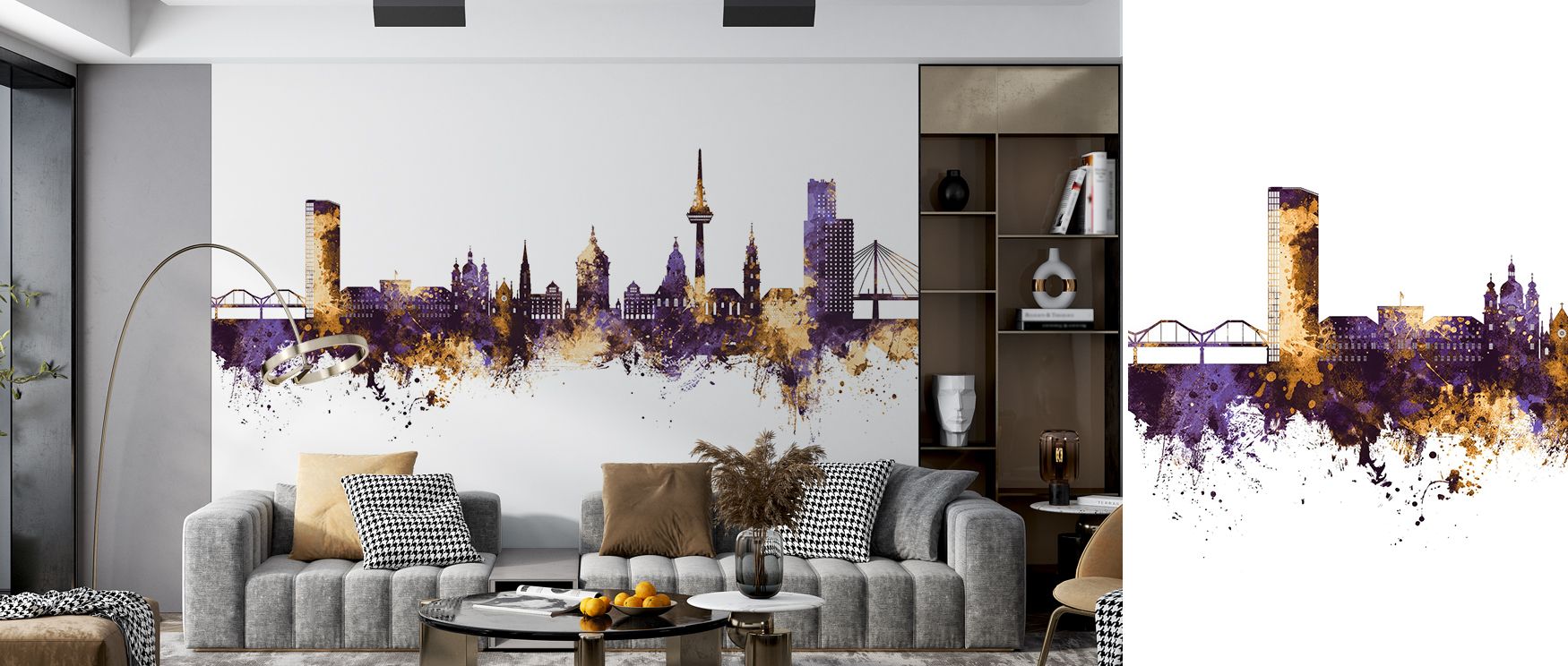 Skyline details combine with expressive color contrasts to provide interiors with cultural presence. Rooms are enhanced with richness, offering a balance of power and grace that reflects both German identity and modern sophistication in design. 