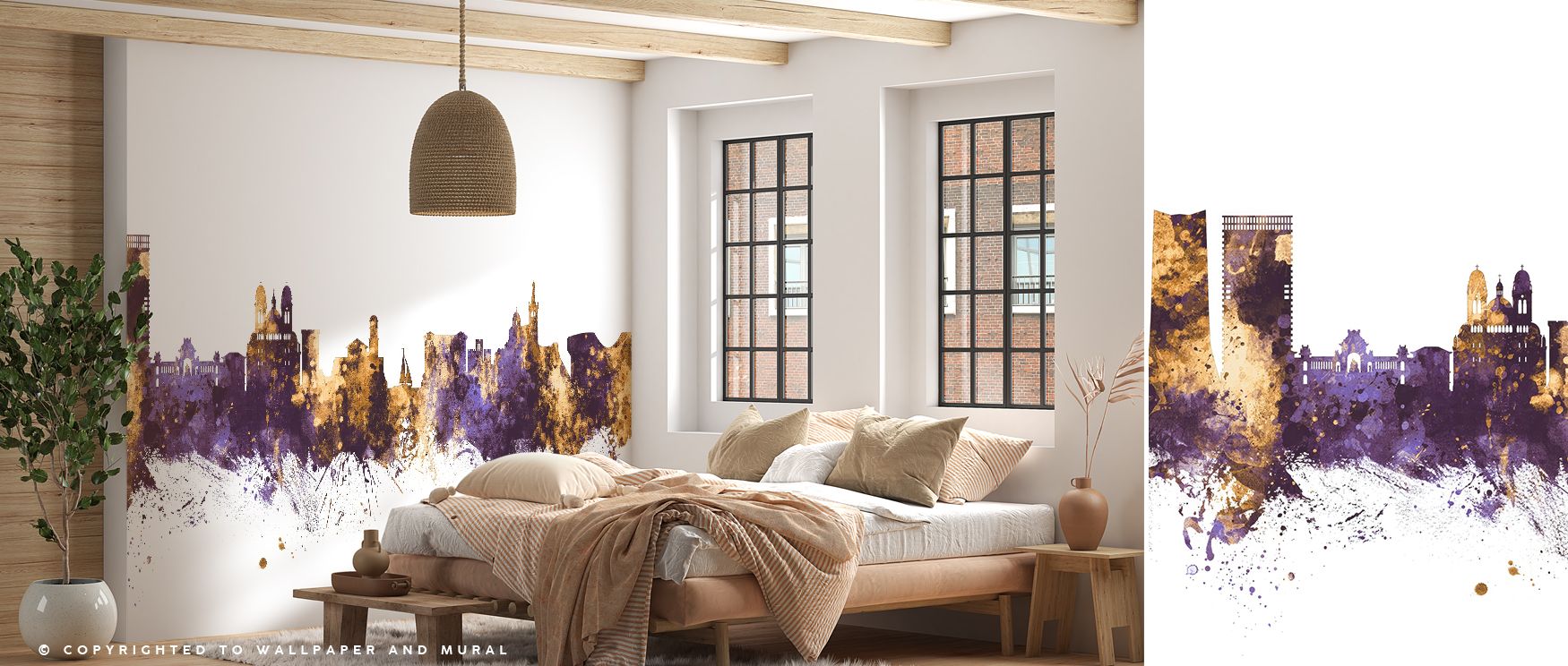 Artistic refinement is conveyed through skyline imagery that resonates with heritage. Homes acquire elegance and depth, turning living rooms into cultural showcases and bedrooms into restful spaces filled with richness. 