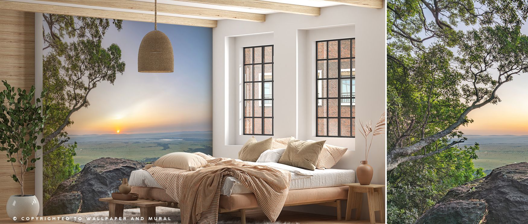 Vibrant horizons capture the awe of African scenery, infusing spaces with grandeur. Bedrooms benefit from tranquil harmony, while offices acquire focused calm enriched with inspiration. 