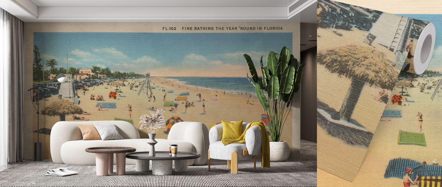 Miami’s shoreline character shines in vivid contrasts, transforming interiors into expressive spaces. This wallpaper adds cultural depth, making walls memorable and stylish. Perfect for creative offices, bright living rooms, or restful bedrooms, it provid