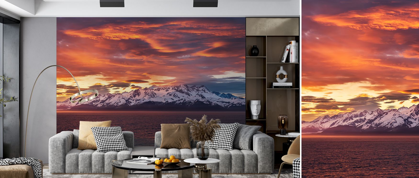 The wallpaper conveys the ethereal beauty of Mount Fairweather, with detailed textures and layered horizons, creating walls that feel alive with natural artistry, enhancing bedrooms and offices with scenic depth and quiet majesty, offering a daily connect