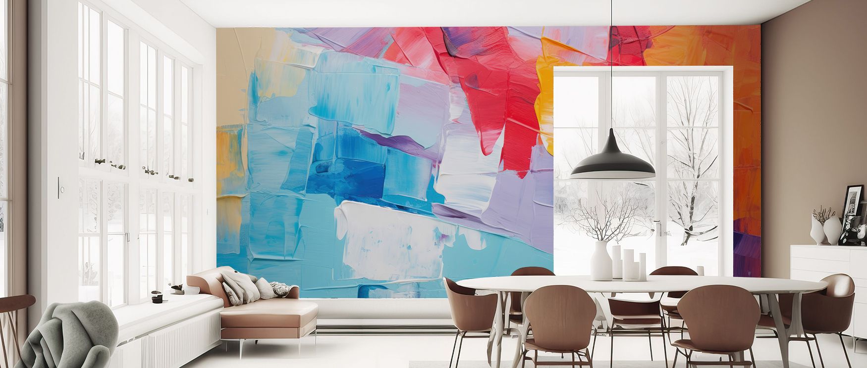 Tranquil outdoor imagery in subtle tones creates an atmosphere of serenity, turning interiors into spaces of balance and peace, suitable for living rooms or studies where walls benefit from natural calm and decorative refinement that makes home design ele