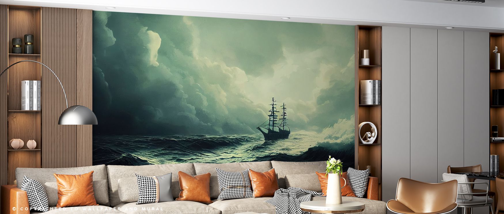 Night Sailing Scenic Wallpaper portrays tranquil beauty through soft gradients and layered tones, turning interiors into restful environments, ideal for bedrooms or offices where calm decorative artistry enriches atmosphere, making walls soothing reflecti
