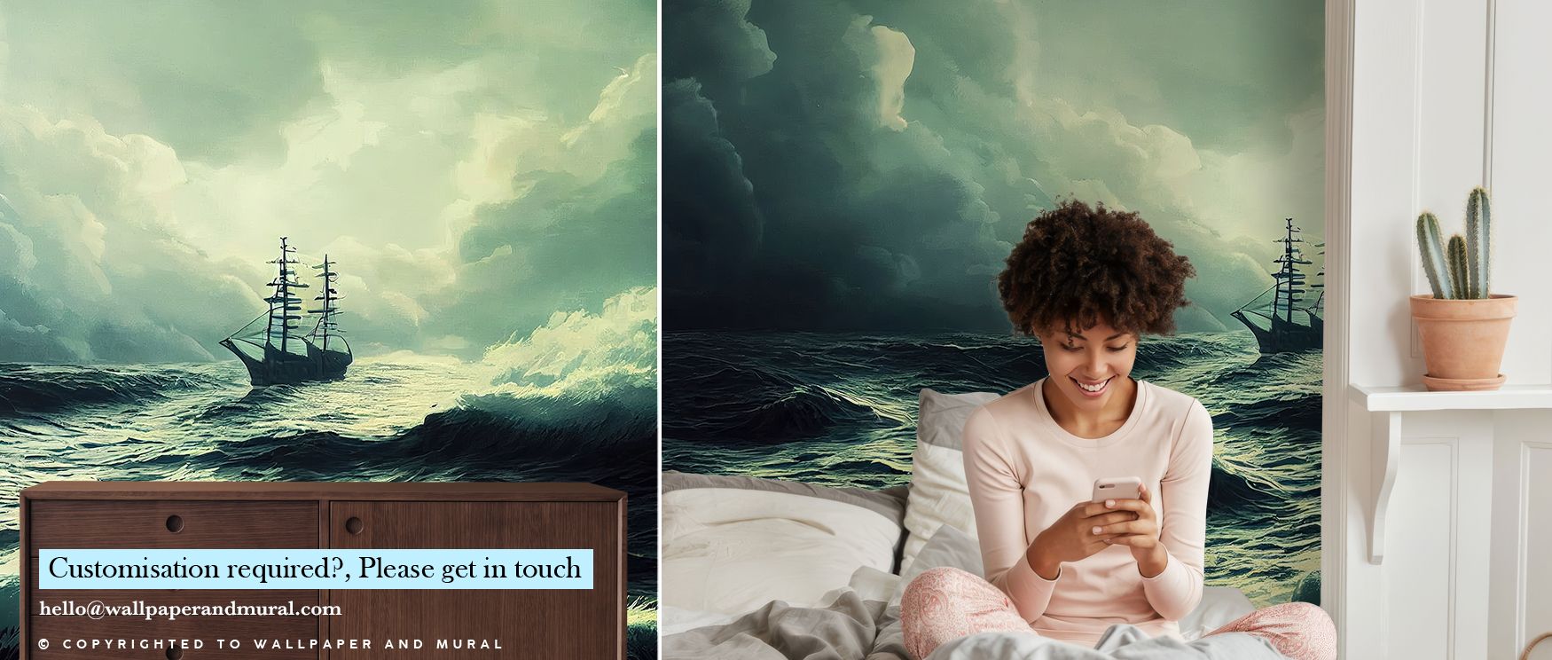 This wallpaper captures the stillness of night sailing, offering interiors peaceful presence and calm artistry, suitable for living rooms or bedrooms where walls gain decorative refinement, creating restful spaces that glow with understated charm and time
