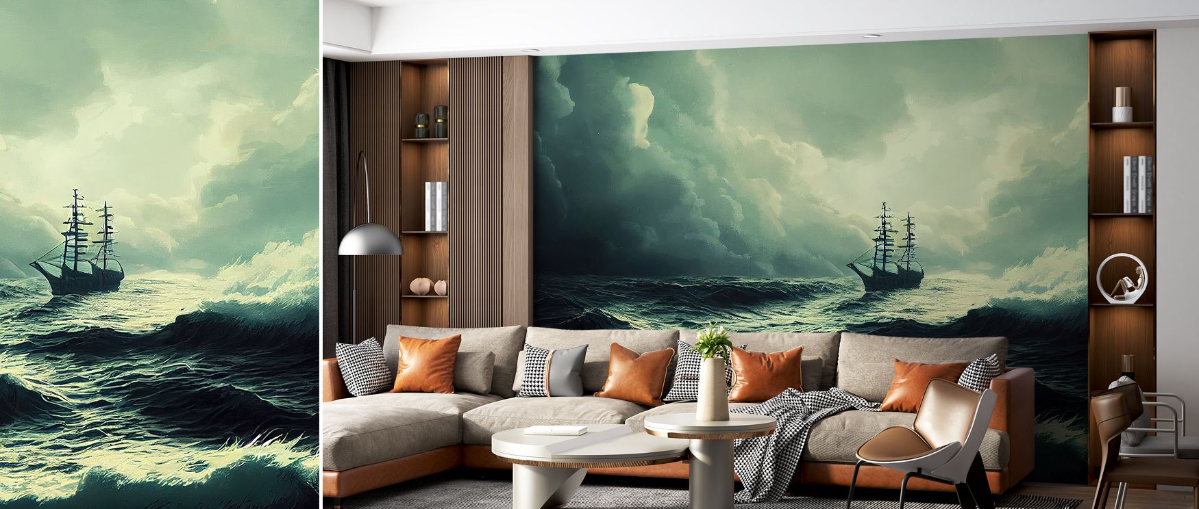 Night Sailing Scenic Wallpaper adds peaceful beauty, turning interiors into serene spaces, ideal for offices or bedrooms where walls require calm decorative presence, offering refined artistry and tranquility that enriches home design with understated sce