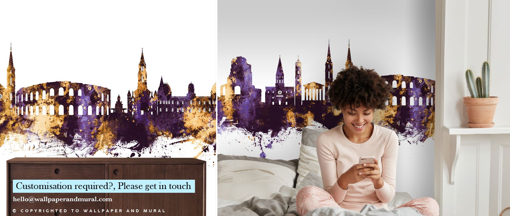 Bold color contrasts enrich interiors in this wallpaper, turning Nîmes’ skyline into regal decorative imagery, suitable for living rooms or studies where heritage meets modern design, offering walls refined identity and cultural pride expressed through ar