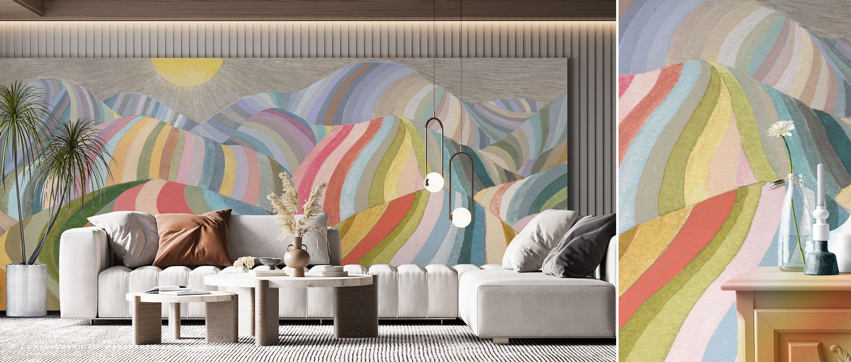 Flowing patterns define this wallpaper, producing interiors filled with rhythm and bold charm, perfect for bedrooms or living rooms where walls become expressive decorative canvases, offering stylish identity and artistic refinement through abstract desig