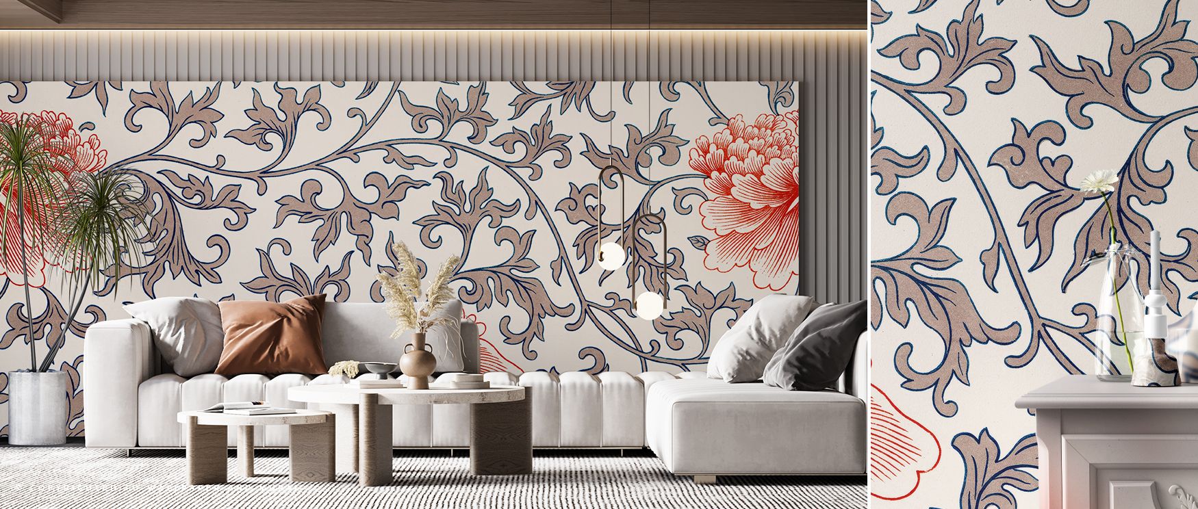 Ornaments in Focus Abstract Wallpaper turns plain walls into engaging visual compositions. Its intricate motifs highlight modern elegance while blending seamlessly into eclectic or minimalist design schemes, offering a bold yet refined expression of style