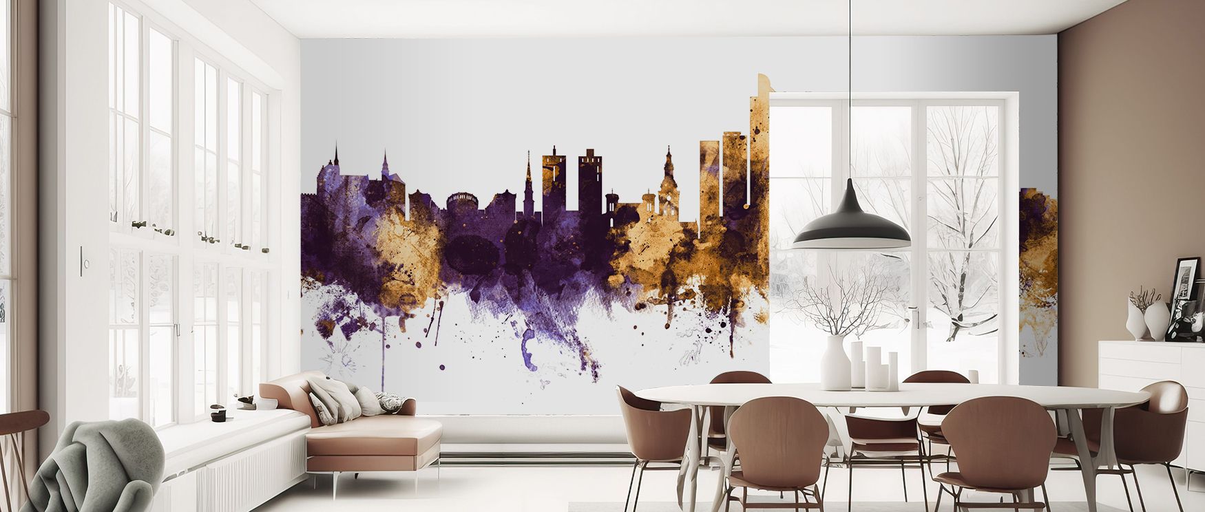 A design that celebrates Norway’s capital, this wallpaper enhances interiors with vibrant tones and stylish detailing. Offices feel creative, bedrooms refined, and living rooms elevated by its timeless artistry. 