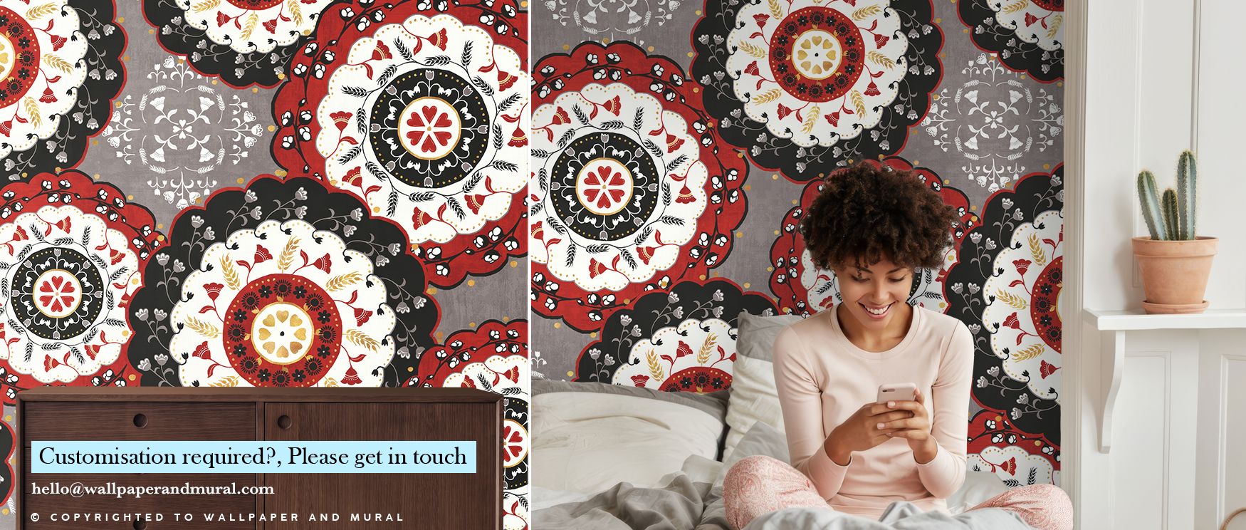 Otomi Farm XV Folk Art Wallpaper radiates color and heritage, filling rooms with patterns of animals, flowers, and geometric forms that embody tradition. Bedrooms gain lively character, while living rooms become cheerful showcases of cultural artistry. It