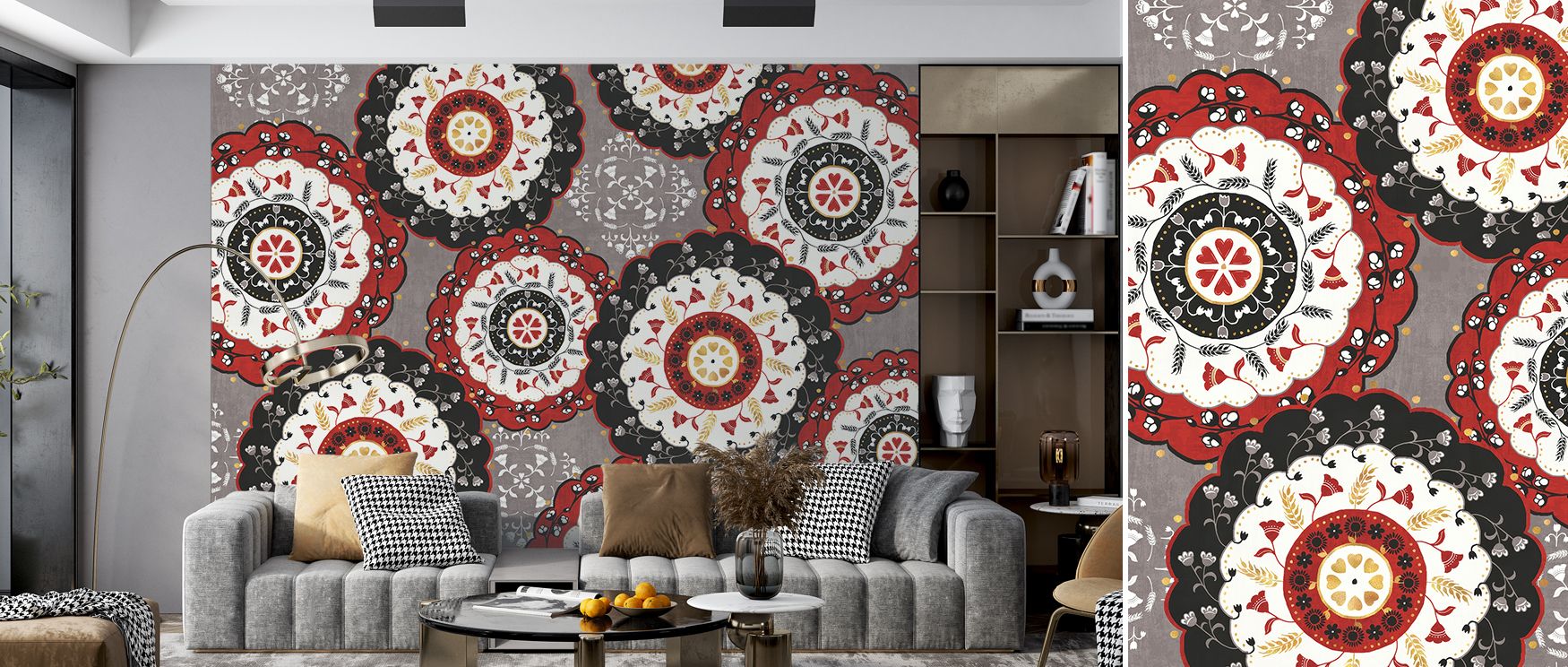 Otomi Farm XV Folk Art Wallpaper uses vibrant hues and traditional patterns to transform walls into artistic focal points. Its cultural motifs bring energy and richness, making spaces lively and welcoming, from bedrooms to offices. 