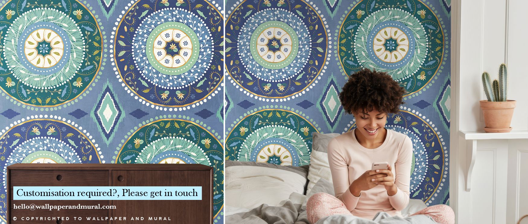 Otomi Lake X Folk Art Wallpaper brings vivid motifs into interiors, with playful animals and flowers creating artistic rhythm. Its cheerful colors enliven bedrooms, living rooms, and offices, offering warmth and cultural expression that makes spaces invit