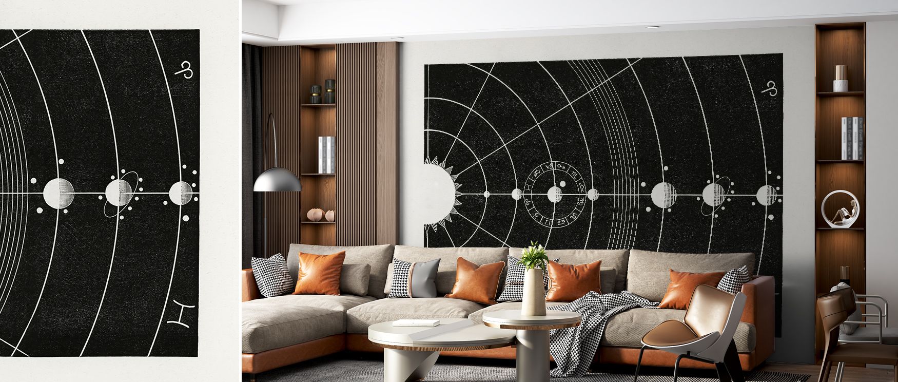 Zodiac Astrology Wallpaper celebrates cosmic wonder through its zodiac constellations, offering rooms serene yet expressive charm. Bedrooms feel grounded in calmness, living rooms capture intrigue, and offices gain imaginative balance, ensuring interiors 